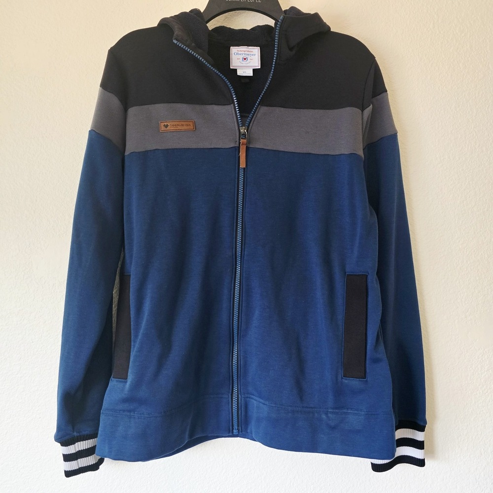 Obermeyer Fleece Jacket Hoodie Youth Size XL Adult Small Soft Cozy‎ Cuff Sleeves